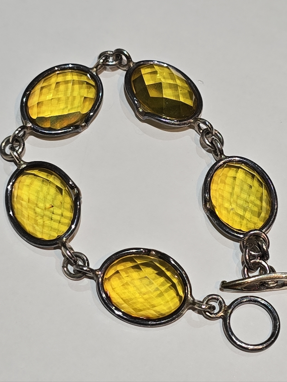 Vintage 925 Sterling Silver Oval Link Bracelet  Women Jewelry